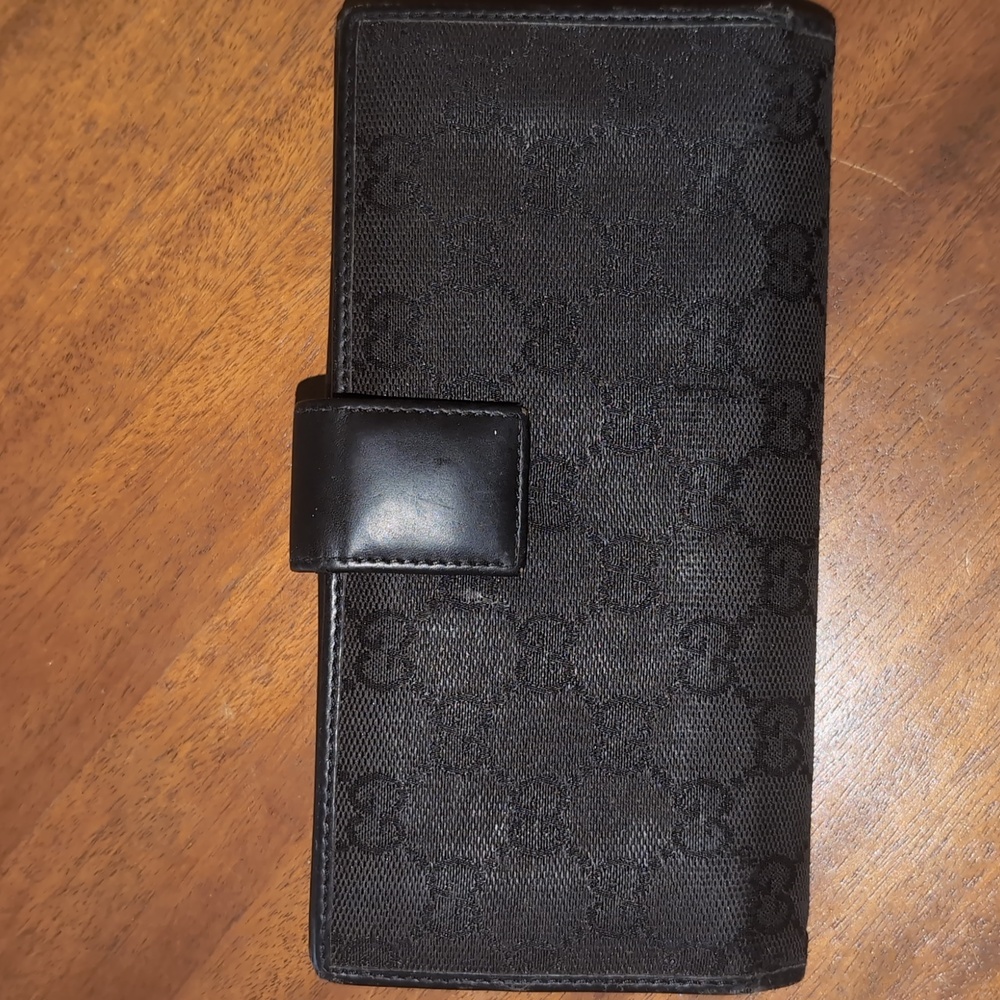 Gucci Long Leather and Canvas Wallet. EUC. - Picture 5 of 12